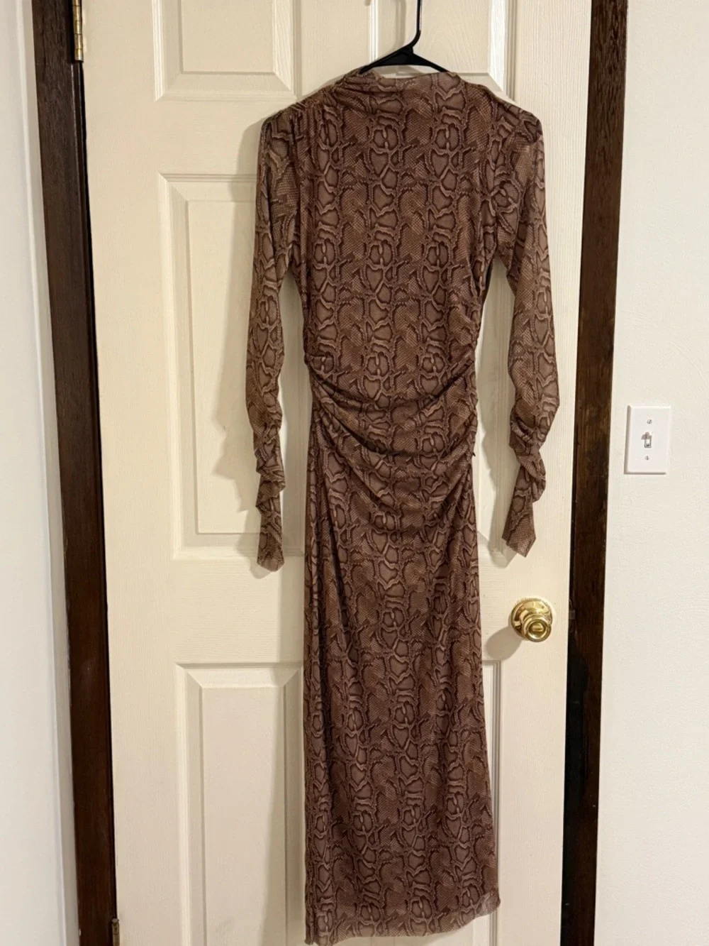 Zara Brown Snakeskin-Print Dress - Picture 4 of 8